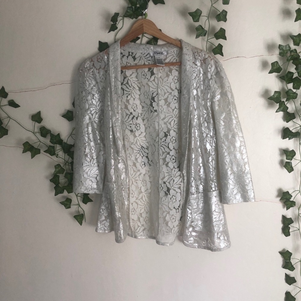 shimmer lace cardigan